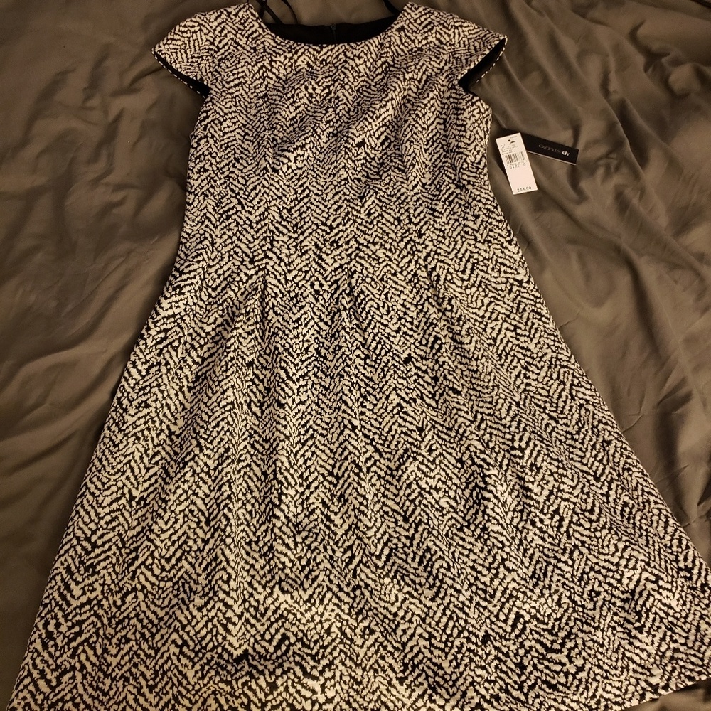 NWT AB Studio Black and White Dress
